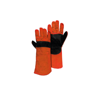 GUANTE DE CUERO SOLDADOR NARANJO NEGRO STEELPRO
